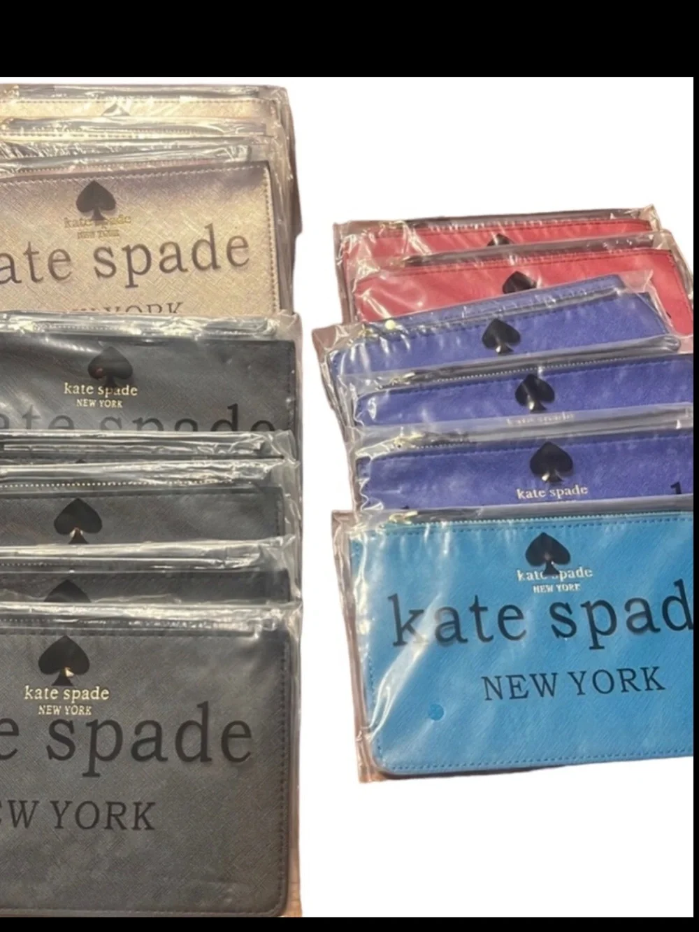 kate spade Black Logo Wristlet Pouch